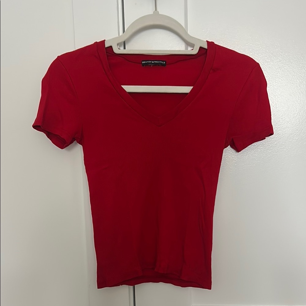 Red V-Neck T-Shirt